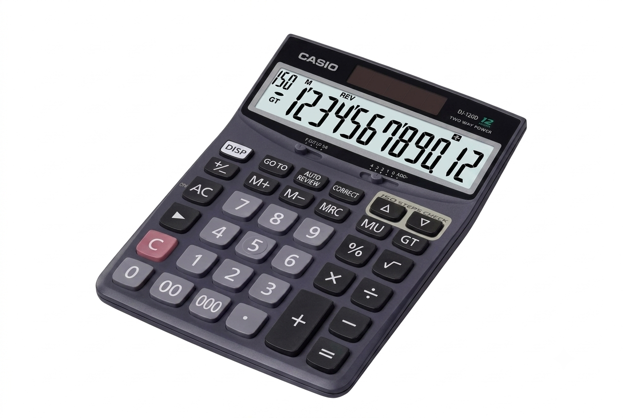 Casio DJ-120D Plus İşlem Kontrollü 12 Hane Masa Üstü Hesap Makinesi